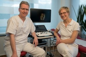 Pränatale Ulraschall Diagnostik Peter Kollertz und Ute Kelkenberg in der Frauenarztpraxis Dr. Englisch.